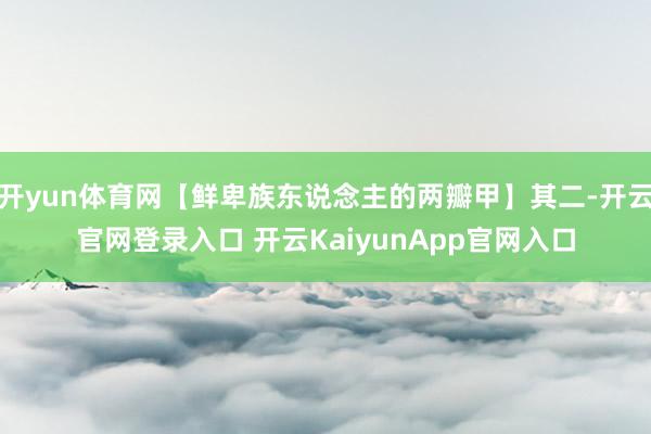 开yun体育网【鲜卑族东说念主的两瓣甲】其二-开云官网登录入口 开云KaiyunApp官网入口