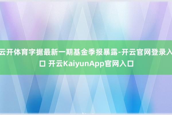 云开体育字据最新一期基金季报暴露-开云官网登录入口 开云KaiyunApp官网入口